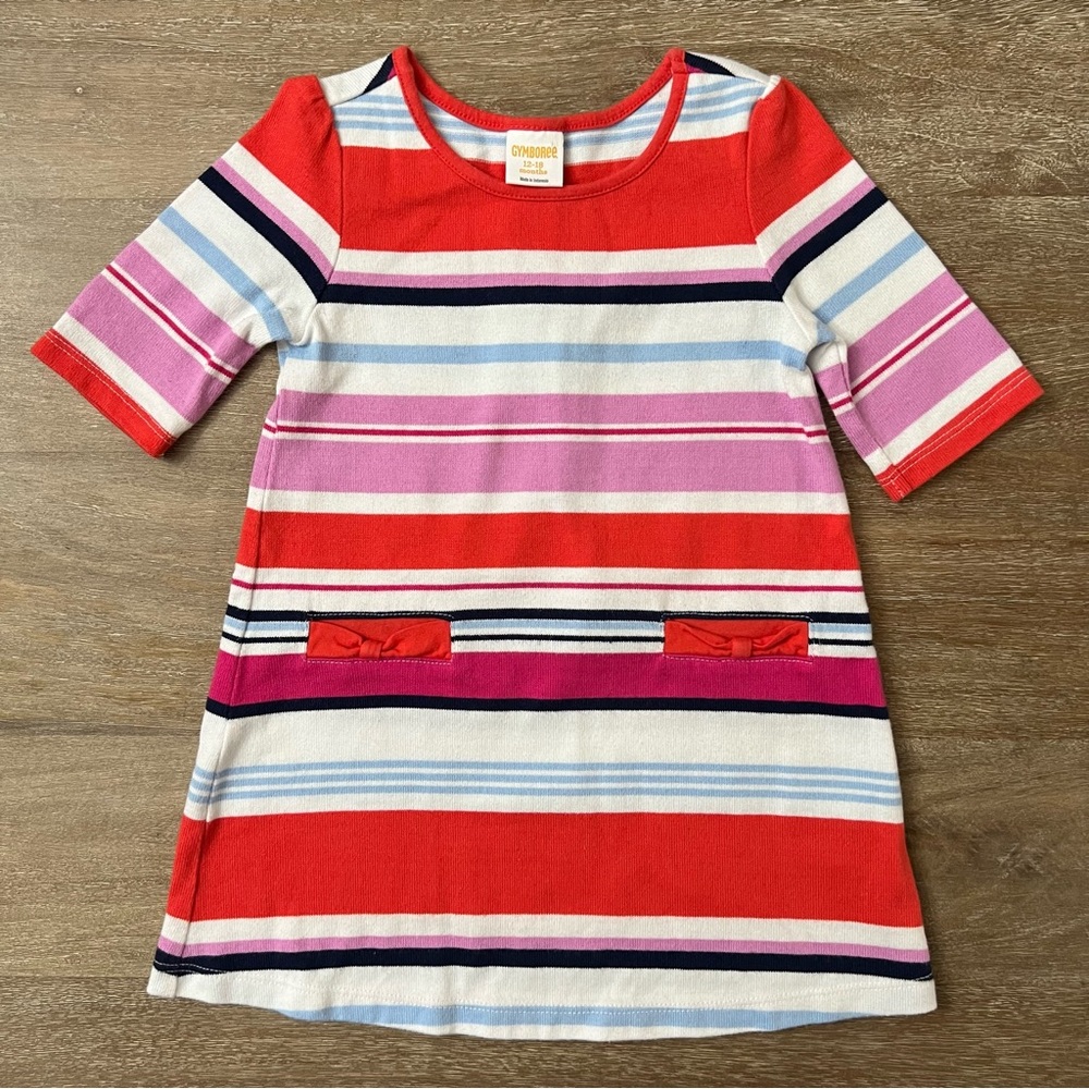 Gymboree Red and Pink Striped Casual Nautical Dress